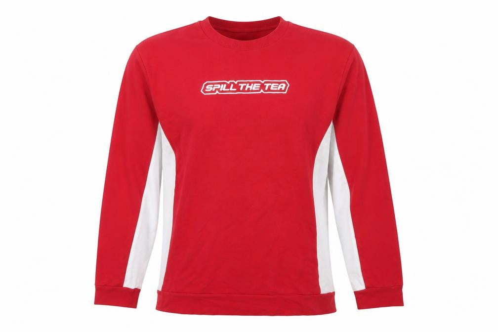 Spill The Tea London Men's Red Pullover Sweatshirt L