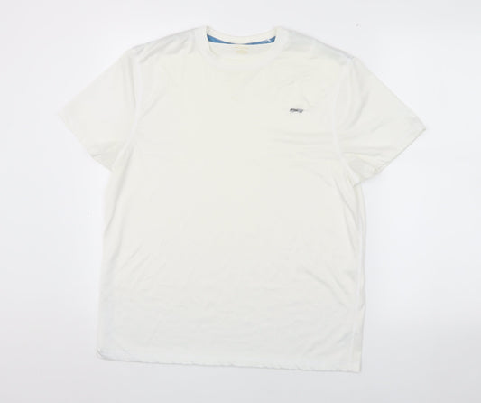 Men's White Crew Neck T-Shirt, Size M