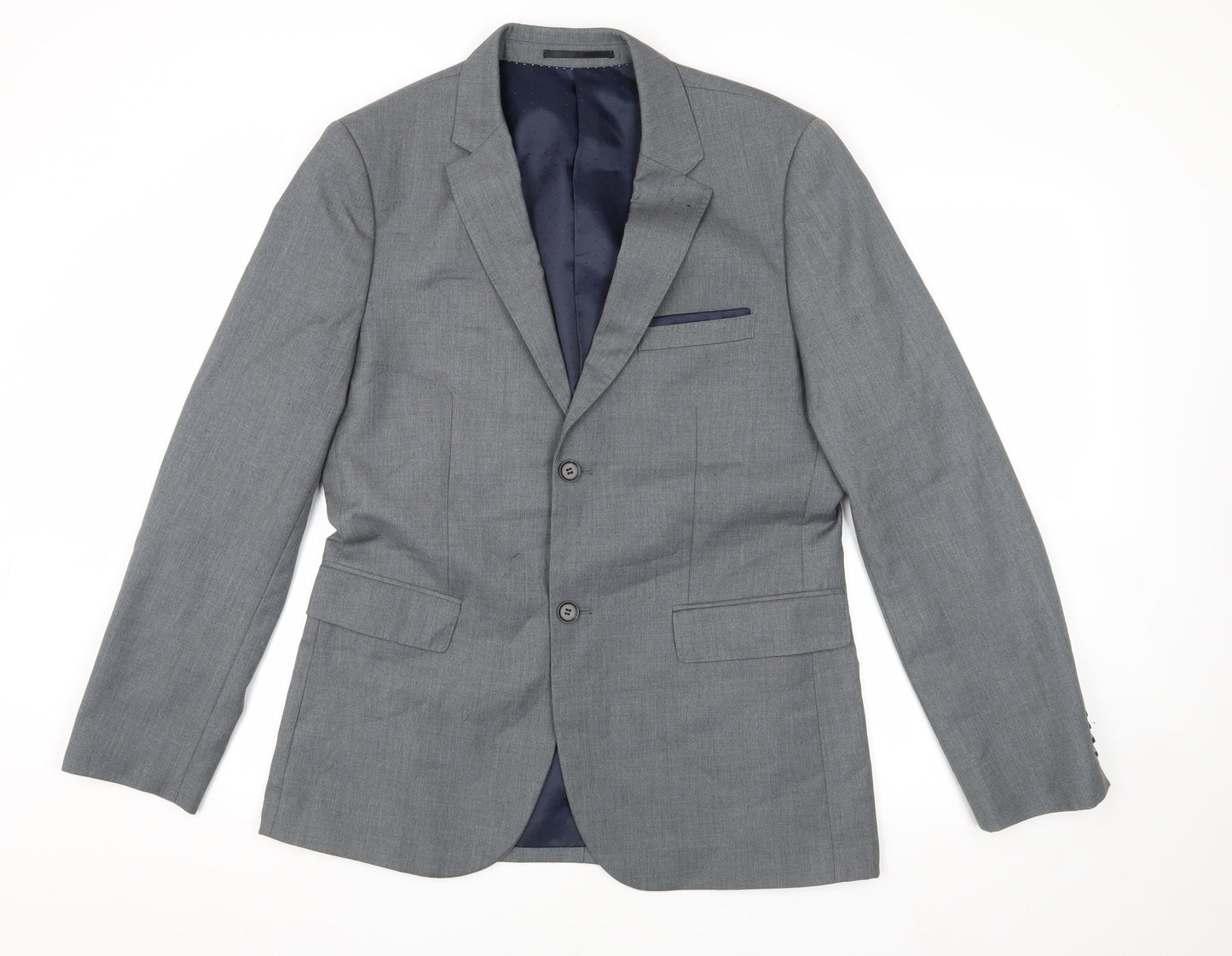 Topman Men's Grey Blazer 40 Regular Fit Classic