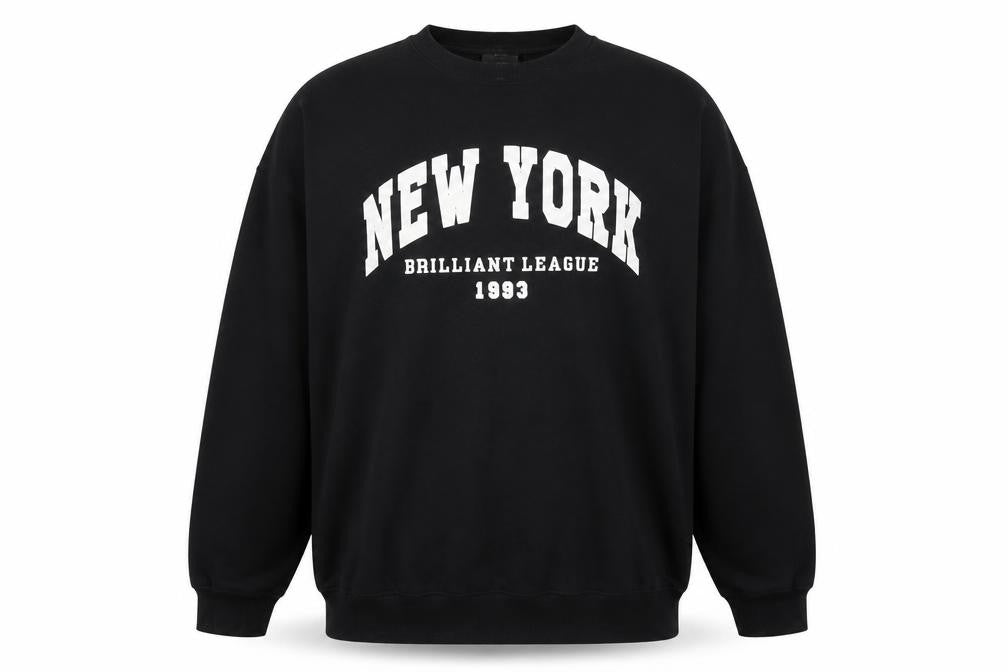 Bershka Men's Black Pullover Sweatshirt L