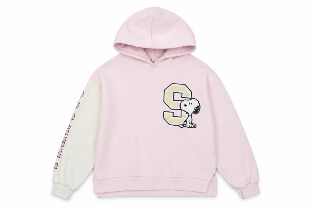 Zara Girls Pink Peanuts Snoopy Hoodie 152 Pullover