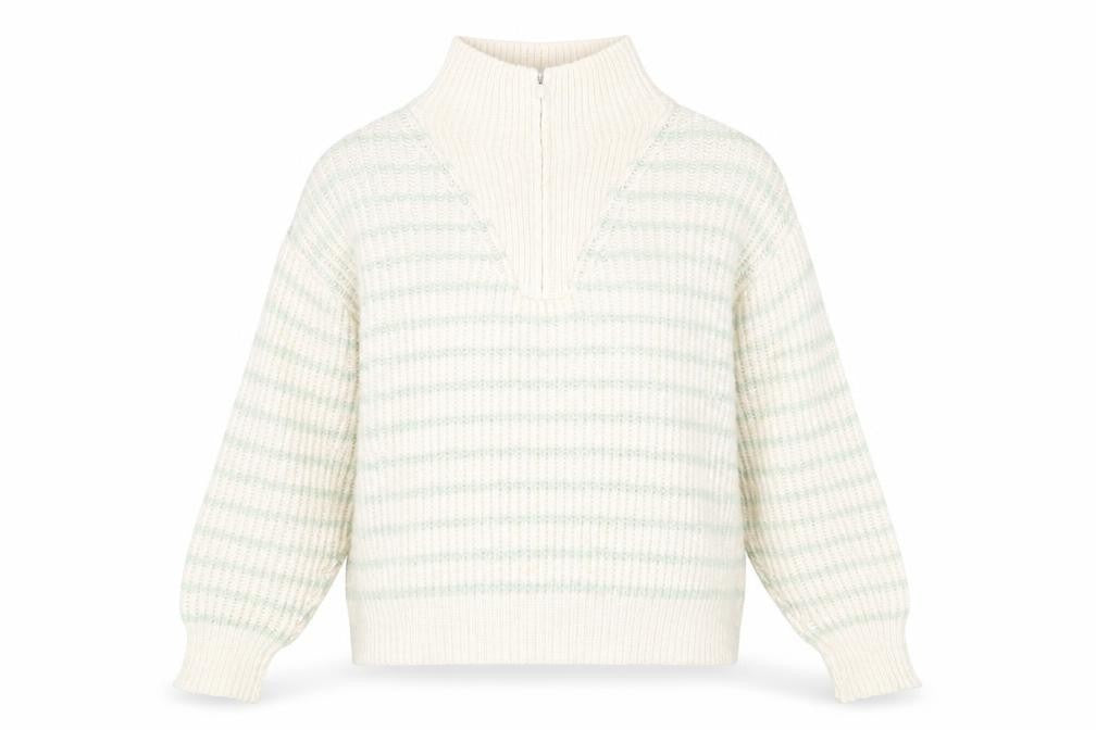 Mango Women's Beige Chunky-Knit High Neck Jumper Size M