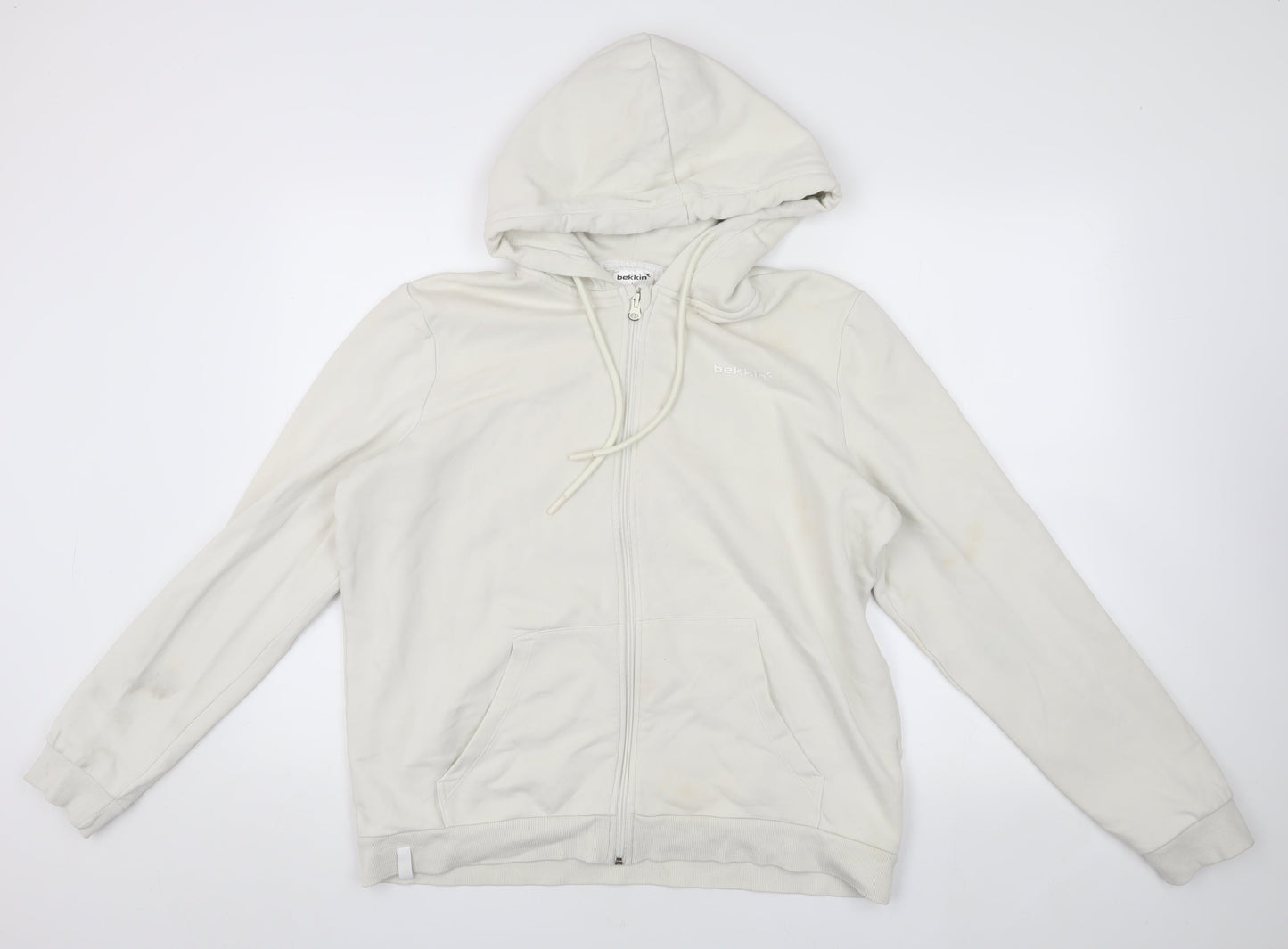 bekkin Men's Beige L Hooded Jacket Casual