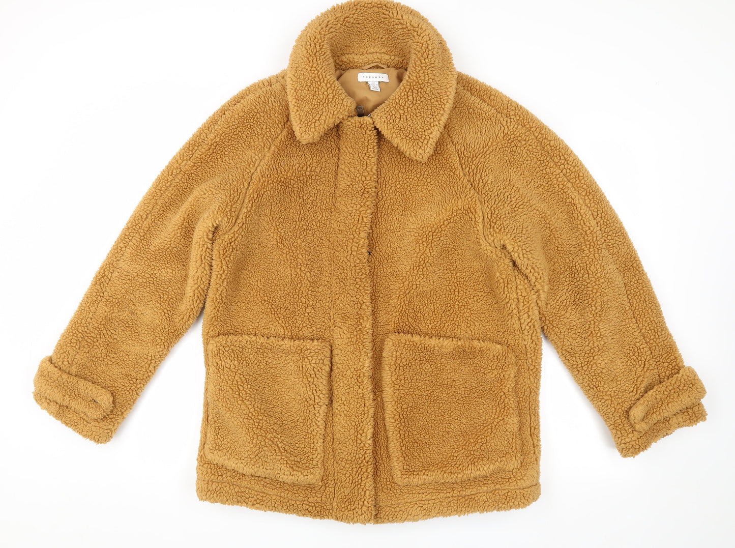 Topshop Women's Brown Mid-Length Casual Coat S