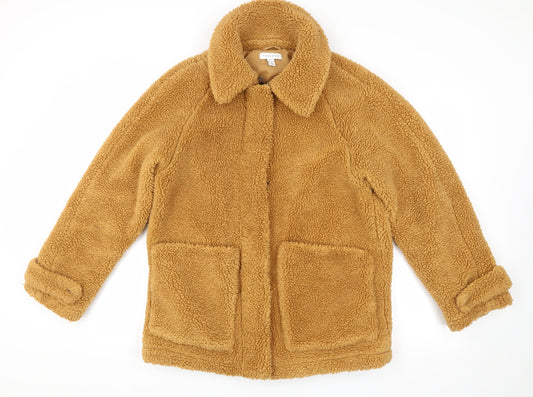 Topshop Women's Brown Mid-Length Casual Coat S