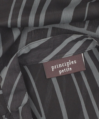 Close-up detail of Principles Petites Black Geometric Blouse, size 10