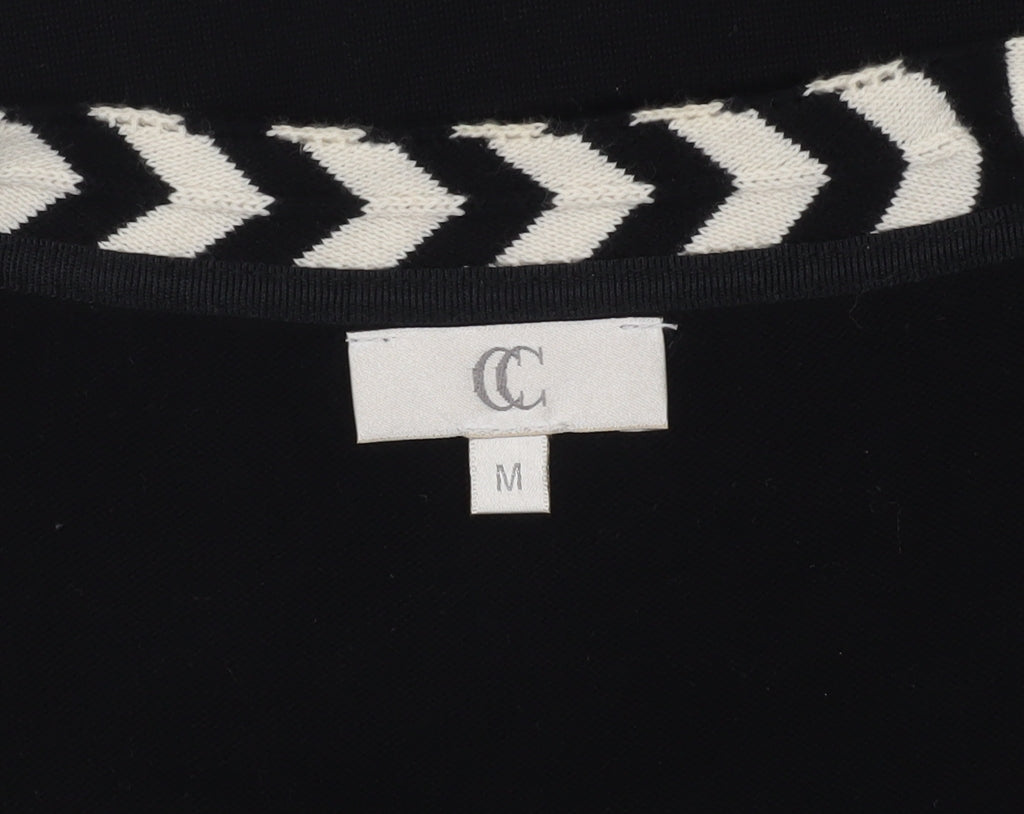 CC Women's Black Geometric 3/4 Sleeve Cardigan M