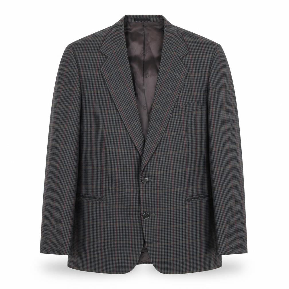 Magee Men's Grey Check Blazer, Size 42R