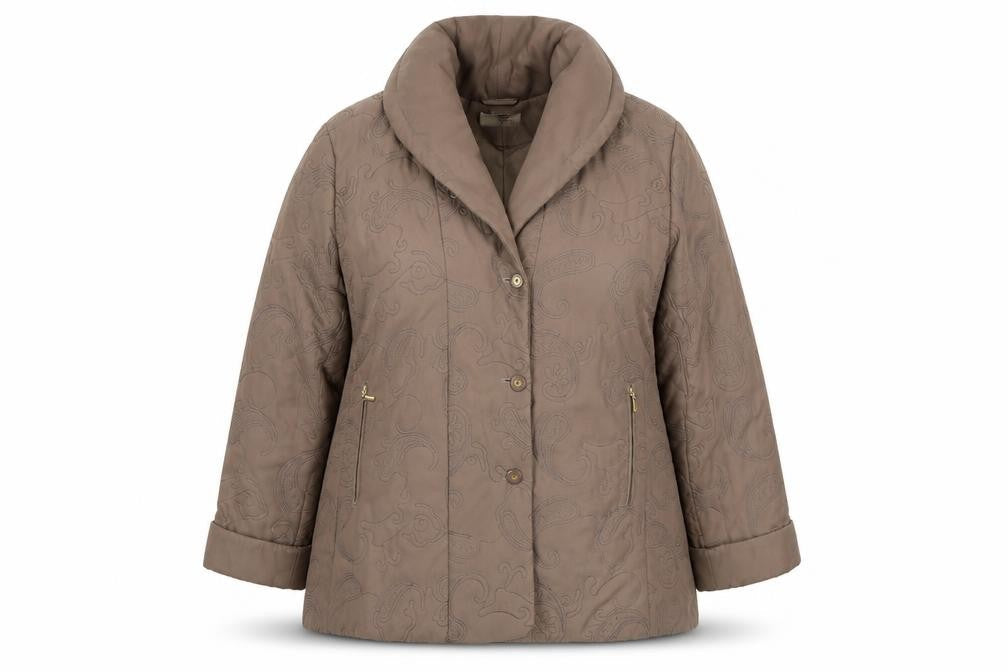 Eastex Women's Brown Paisley Mid Jacket Size 16