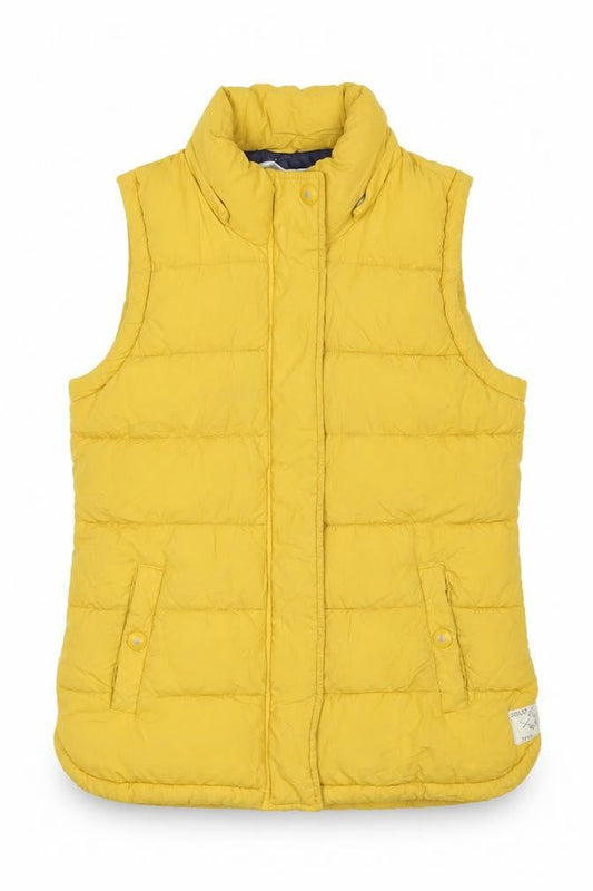 Joules Women's Yellow Puffer Waistcoat, Size 10, Nautical Style