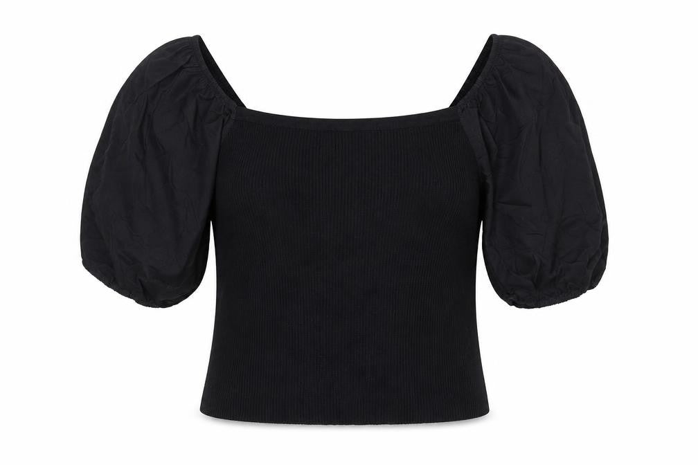 New Look Women's Black Cropped Blouse - Size 18
