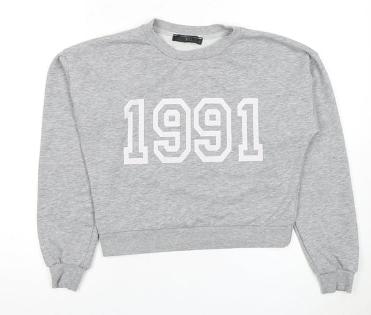 BSL Women's Grey 90s Pullover Sweatshirt, Size S