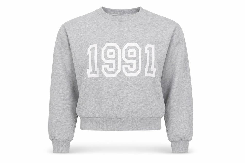 BSL Women's Grey 90s Pullover Sweatshirt, Size S