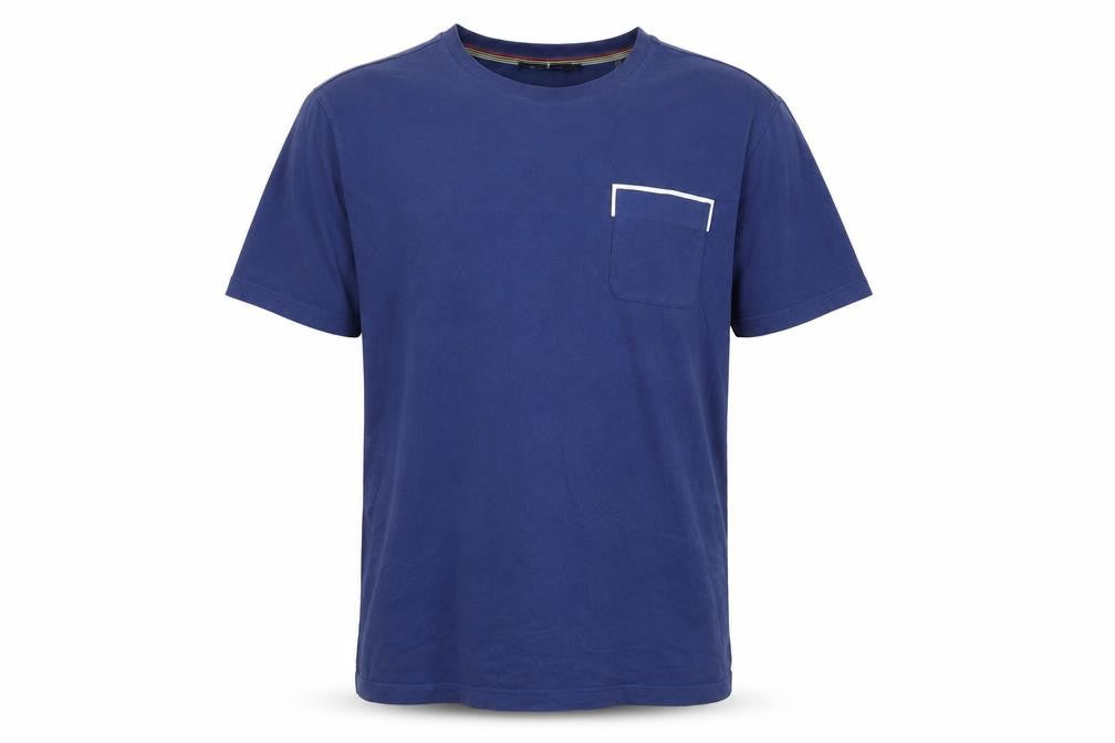 Busatchi Men's Blue Crew Neck Cotton T-Shirt