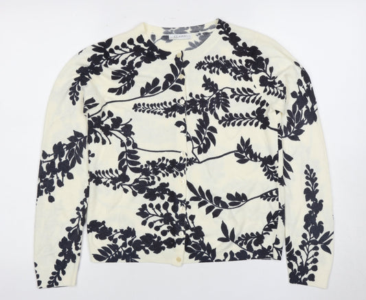 Marks and Spencer Women's Ivory Floral Cardigan Size 8