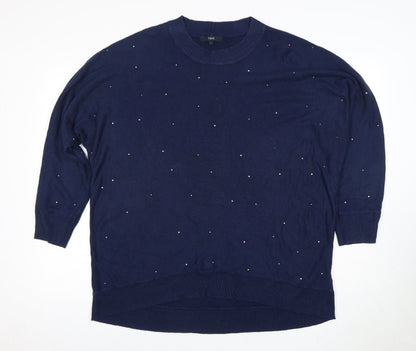 Next Women's Blue Pullover Jumper Size 14, Crew Neck