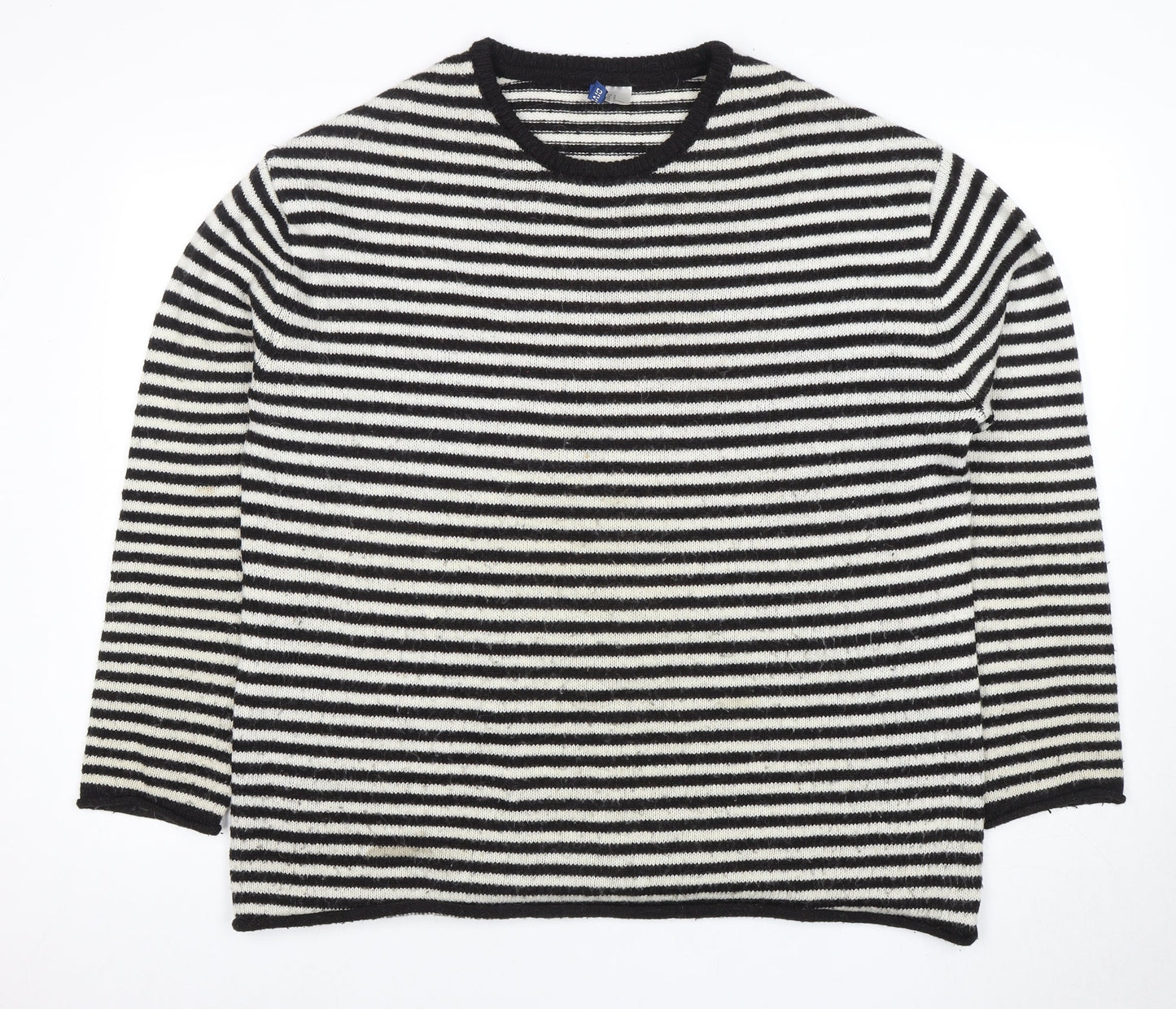 H&M Women's Black Striped Pullover Jumper - Size M
