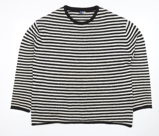 H&M Women's Black Striped Pullover Jumper - Size M