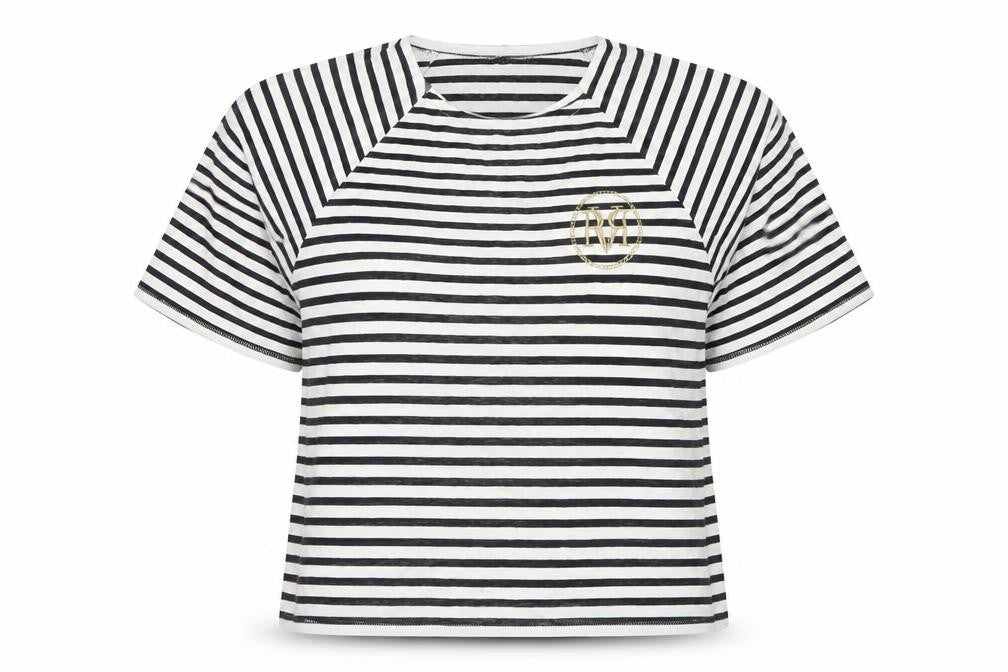 River Island Women's Striped T-Shirt Black,White Size 18