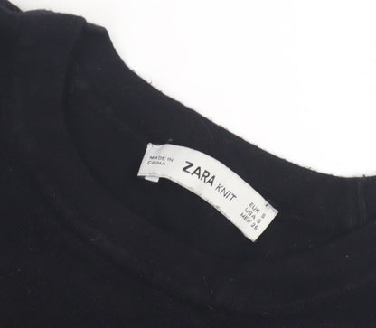Zara Women's Black Cotton Pullover Jumper