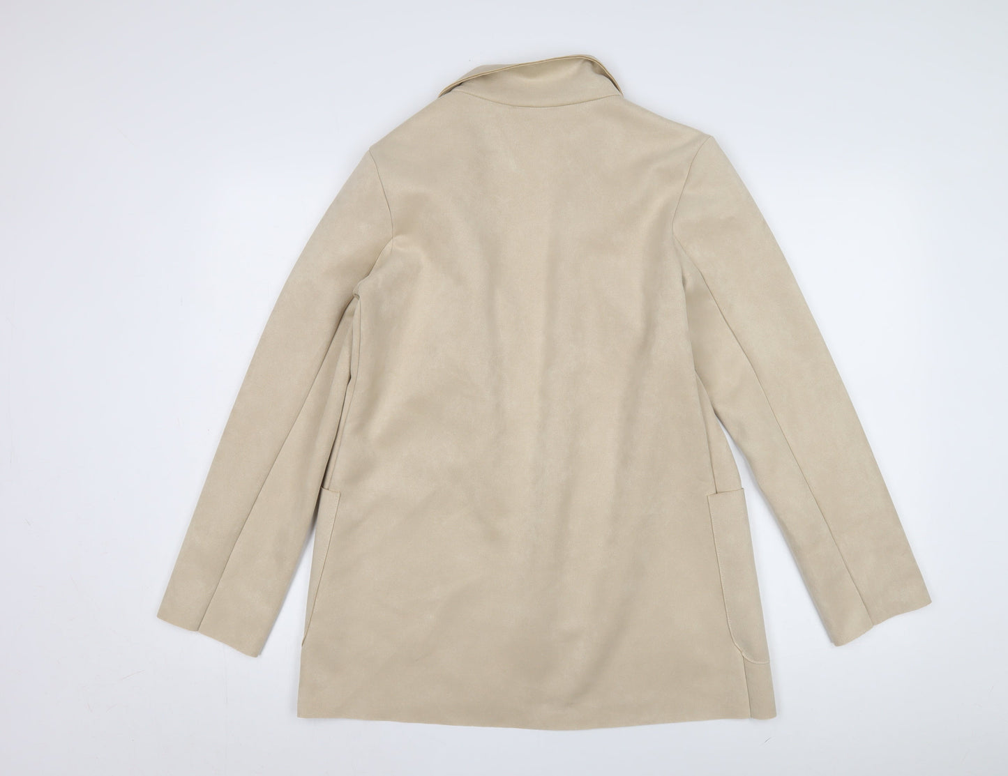 Zara Women's Beige Blazer, Regular Fit, Mid-Length, New