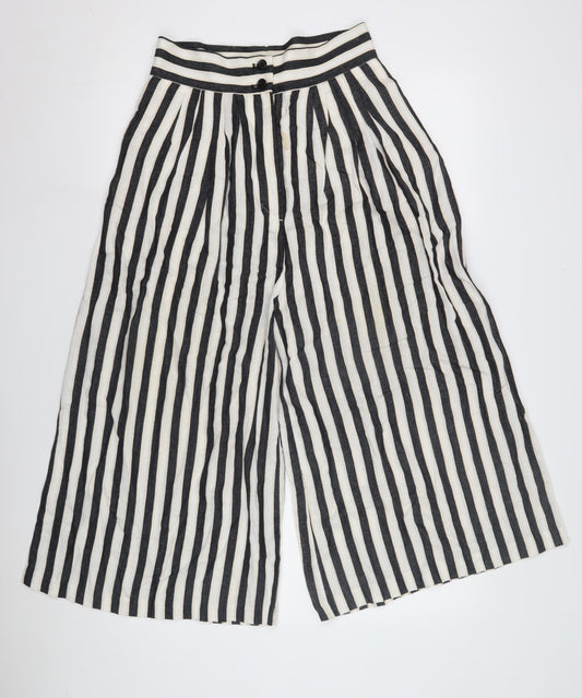 H&M Women's Multicoloured Wide-Leg Trousers, Size 8