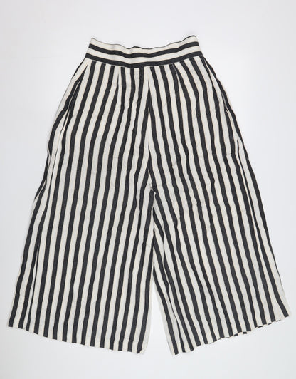 H&M Women's Multicoloured Wide-Leg Trousers, Size 8