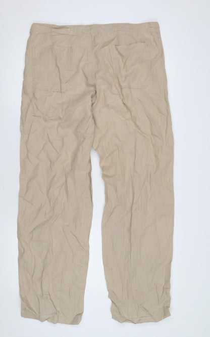 Denver Womens Beige Straight Trousers Size 36