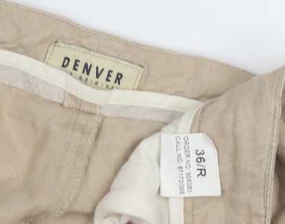 Denver Womens Beige Straight Trousers Size 36