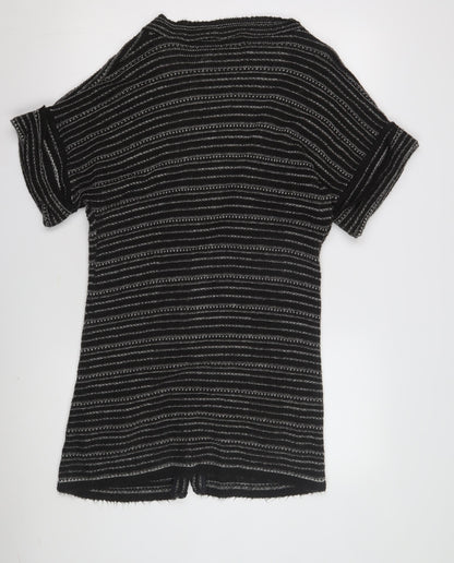 Bay Women's Black Striped Open Cardigan Size 10