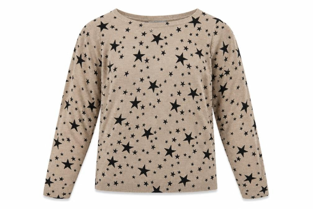 Marks and Spencer Women's Beige Star Pullover Jumper 14