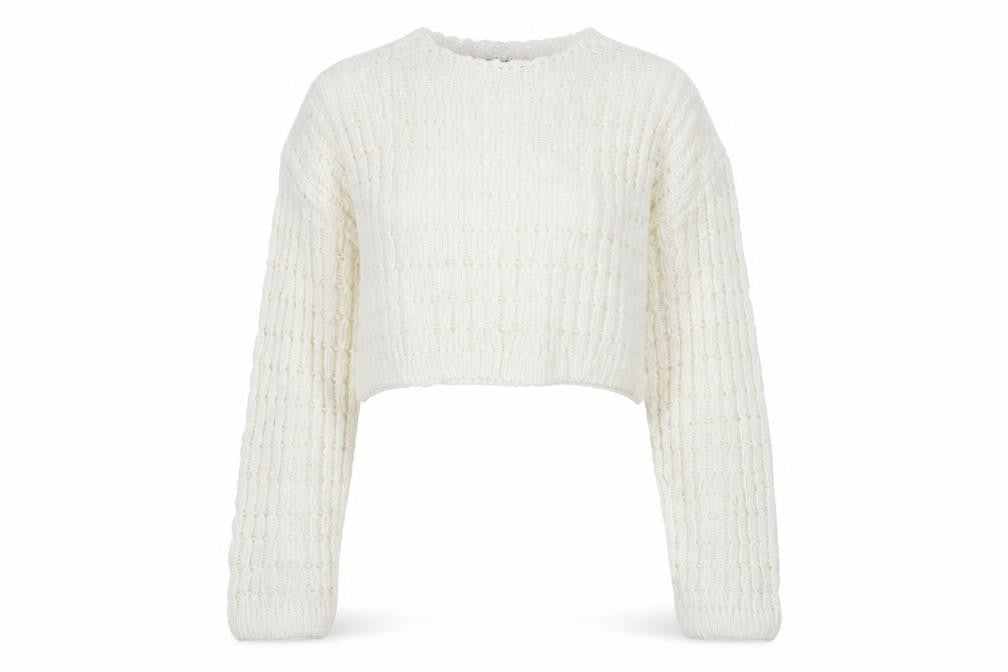 ASOS Design Women's White Open-Knit Pullover Jumper S