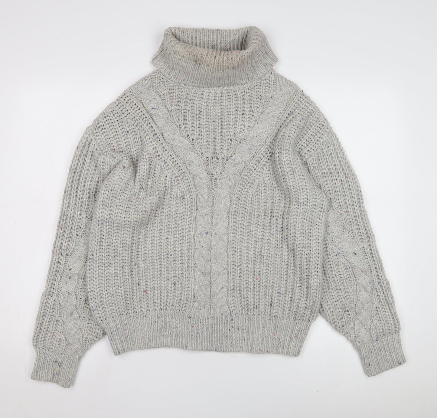 Marks and Spencer Women's Grey Roll Neck Pullover Jumper