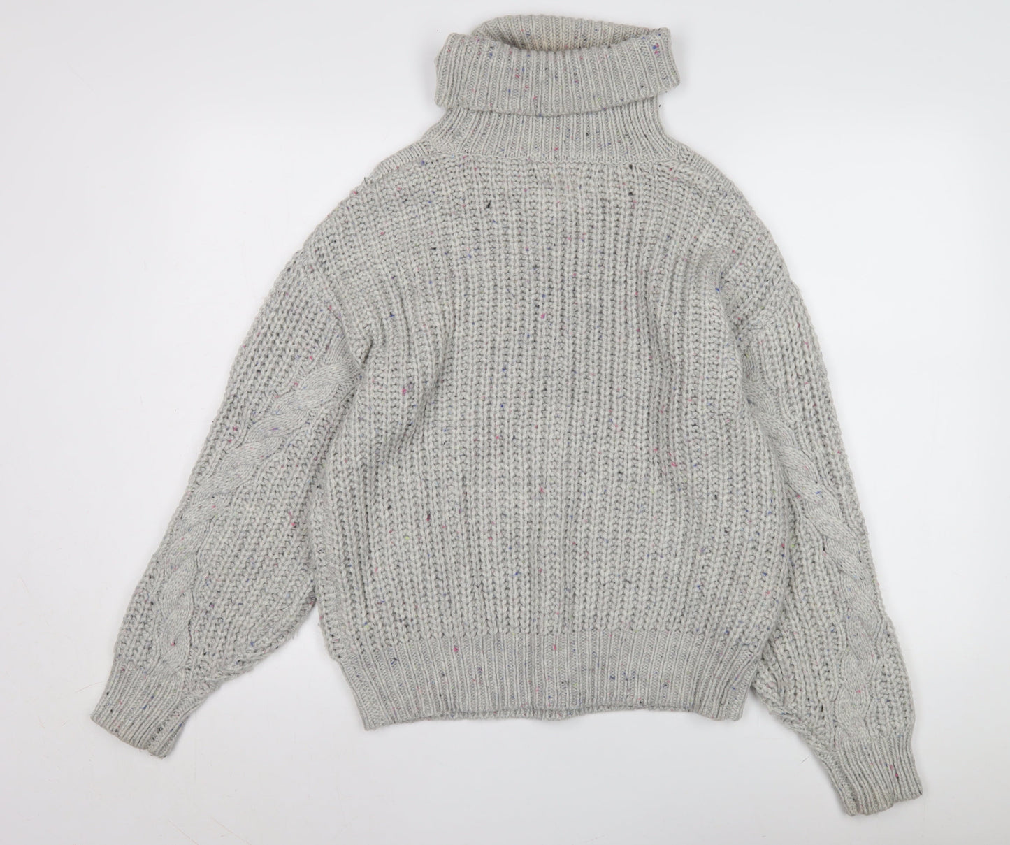 Marks and Spencer Women's Grey Roll Neck Pullover Jumper