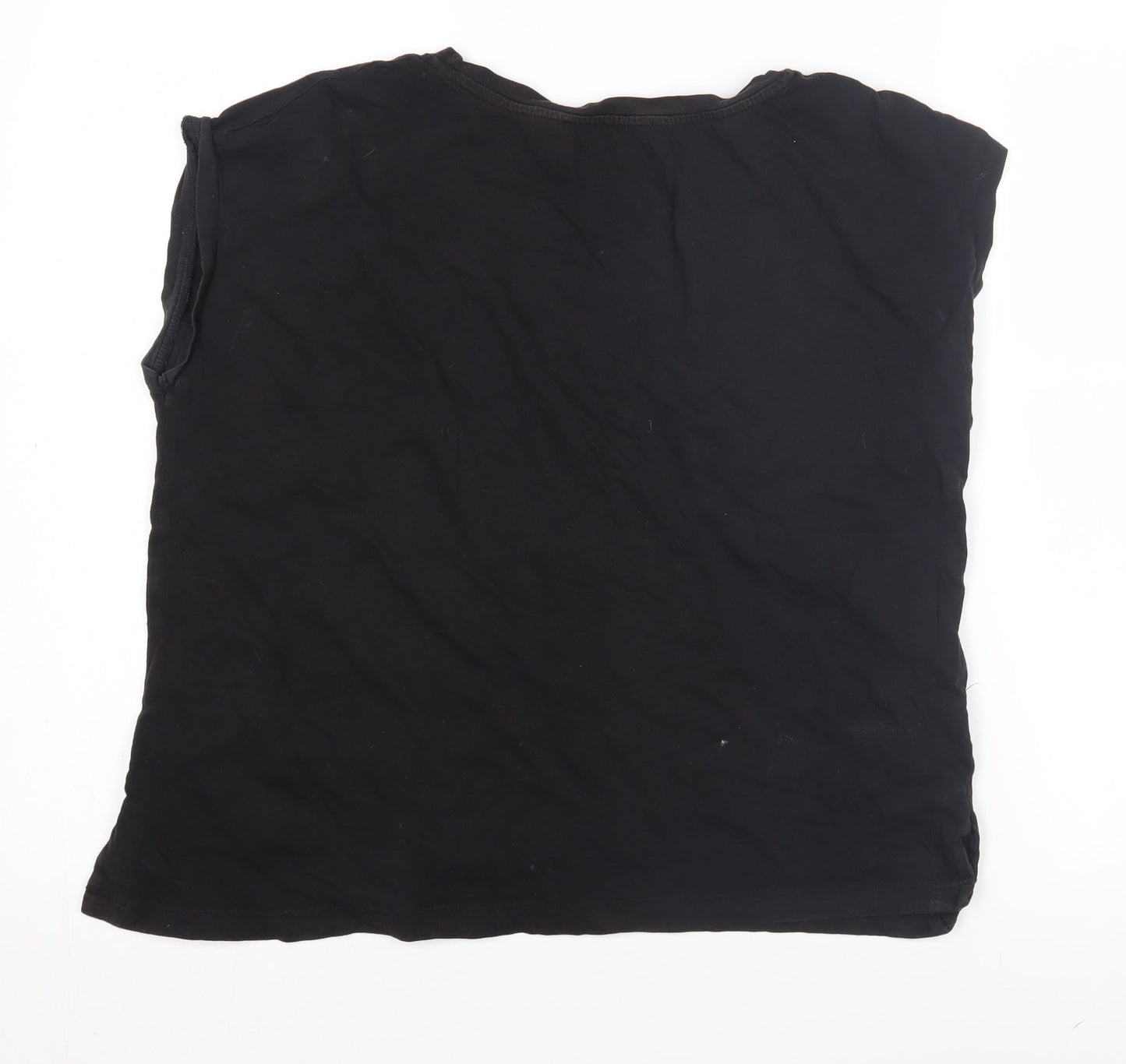 Mango Women's Black Crew Neck Sleeveless Top Size 14