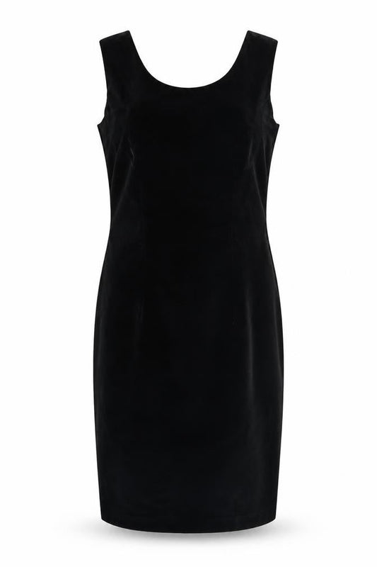 Front view of Vera Mont Women's Black Sleeveless Dress, size 10