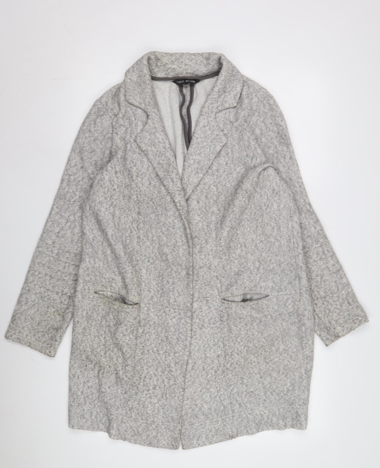 Next Women's Grey Wool Blend Petite Coat Size 12