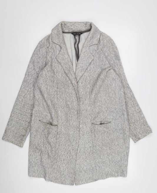 Next Women's Grey Wool Blend Petite Coat Size 12