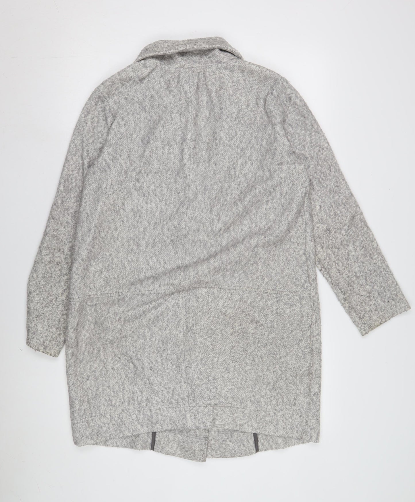 Next Women's Grey Wool Blend Petite Coat Size 12