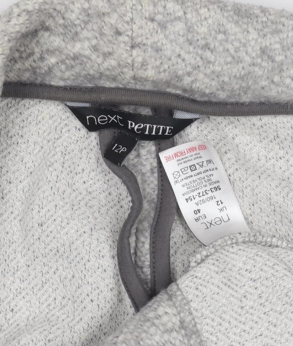 Next Women's Grey Wool Blend Petite Coat Size 12