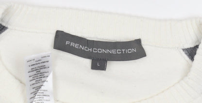 Close-up detail of French Connection Men’s Grey jumper L