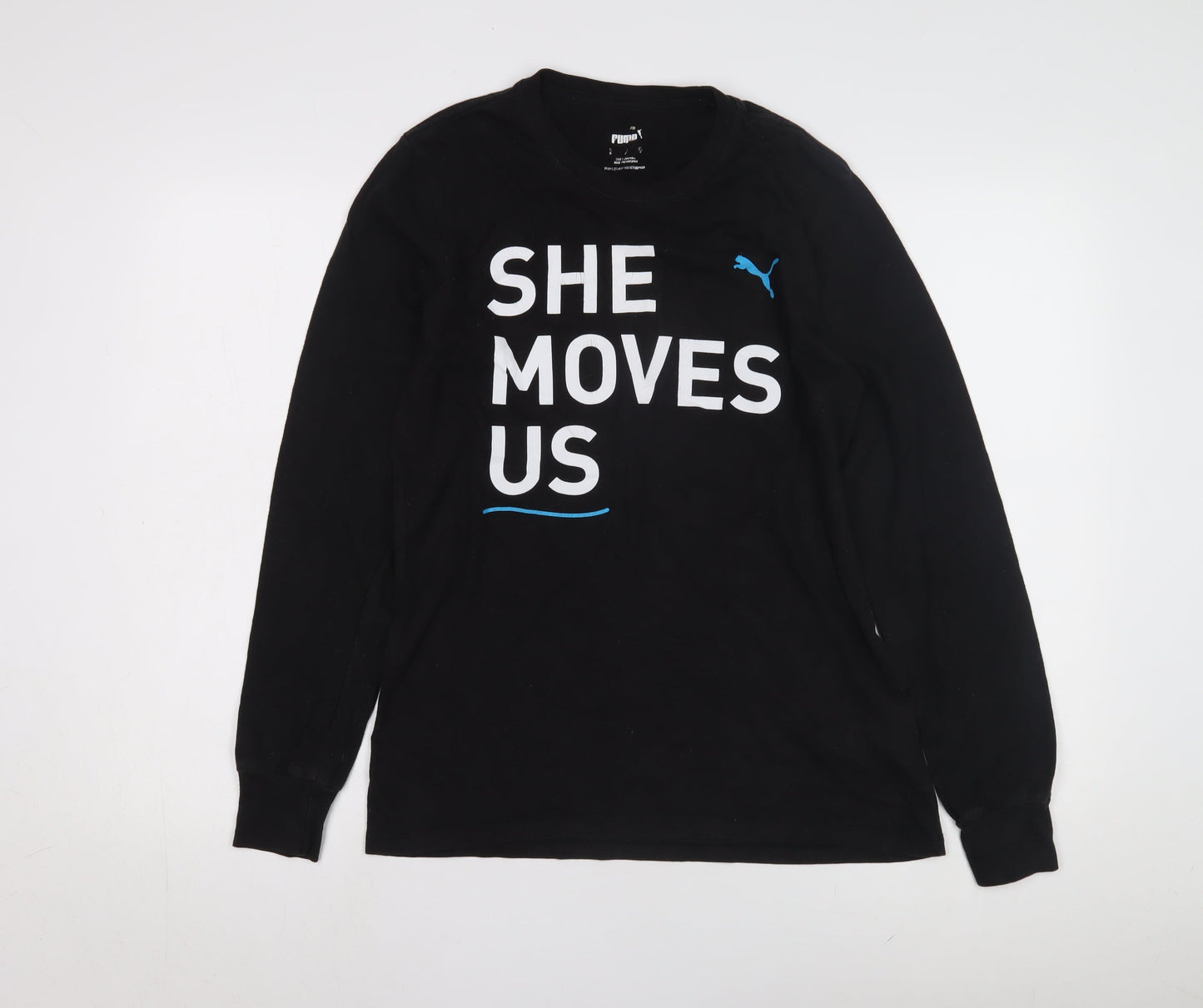 Puma Women's Black Long Sleeve Crew Neck T-Shirt