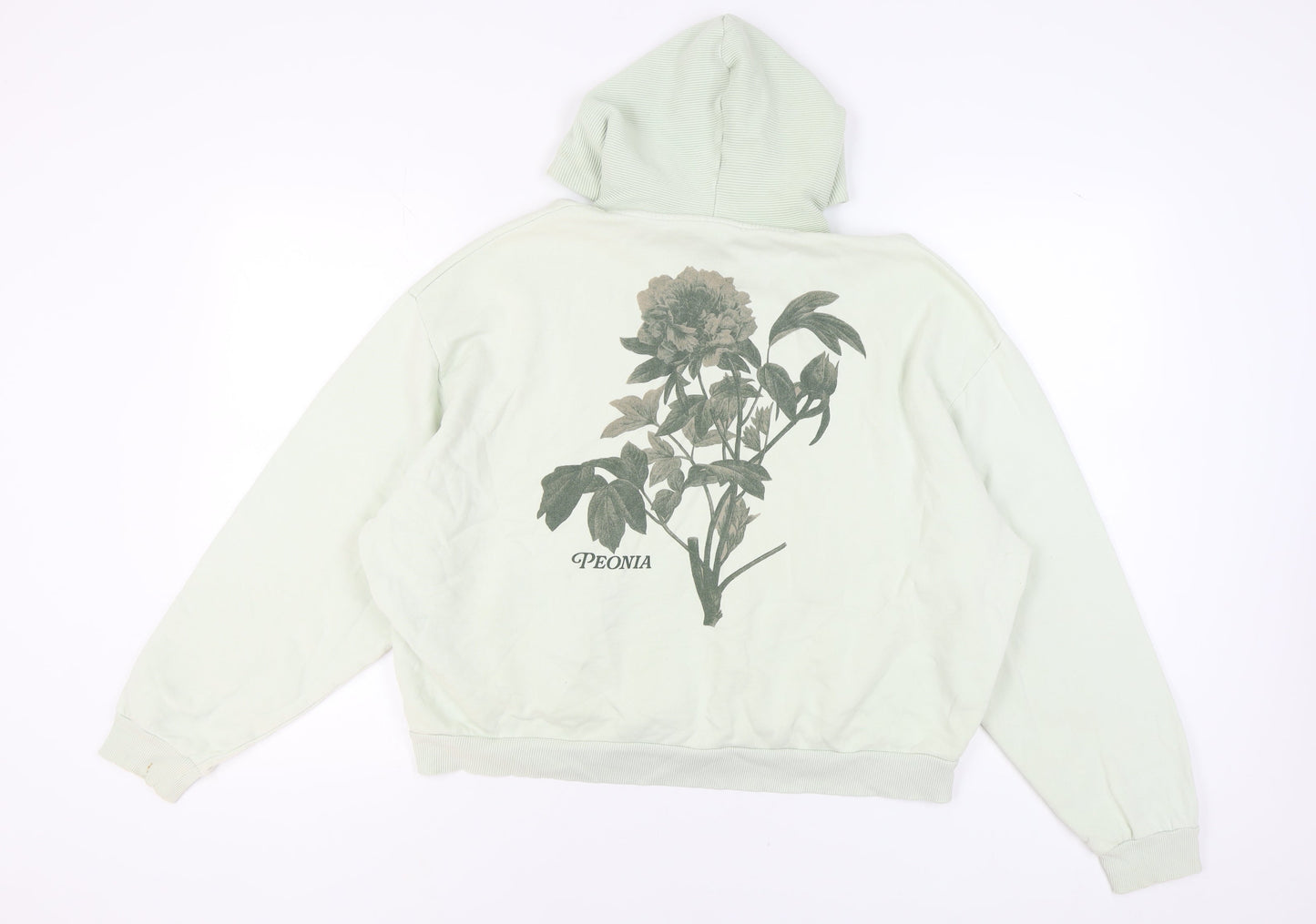ASOS DESIGN Women's Green Floral Hoodie L