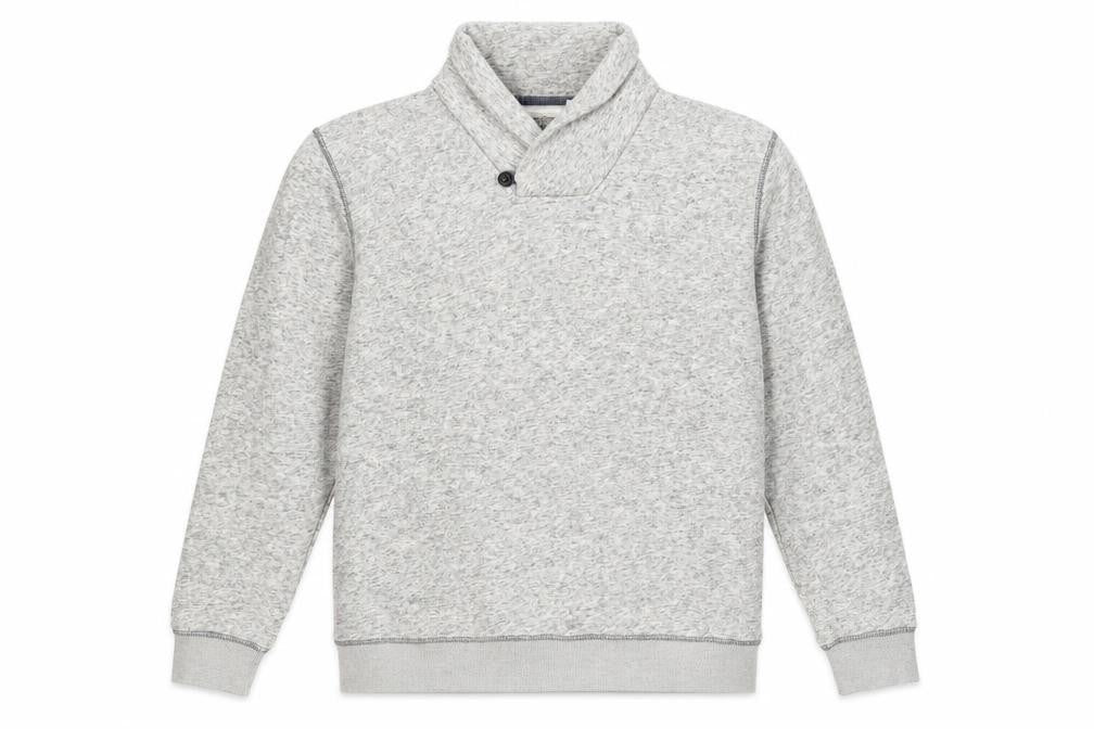 Next Men's Grey XL Pullover Sweatshirt, Button Accent