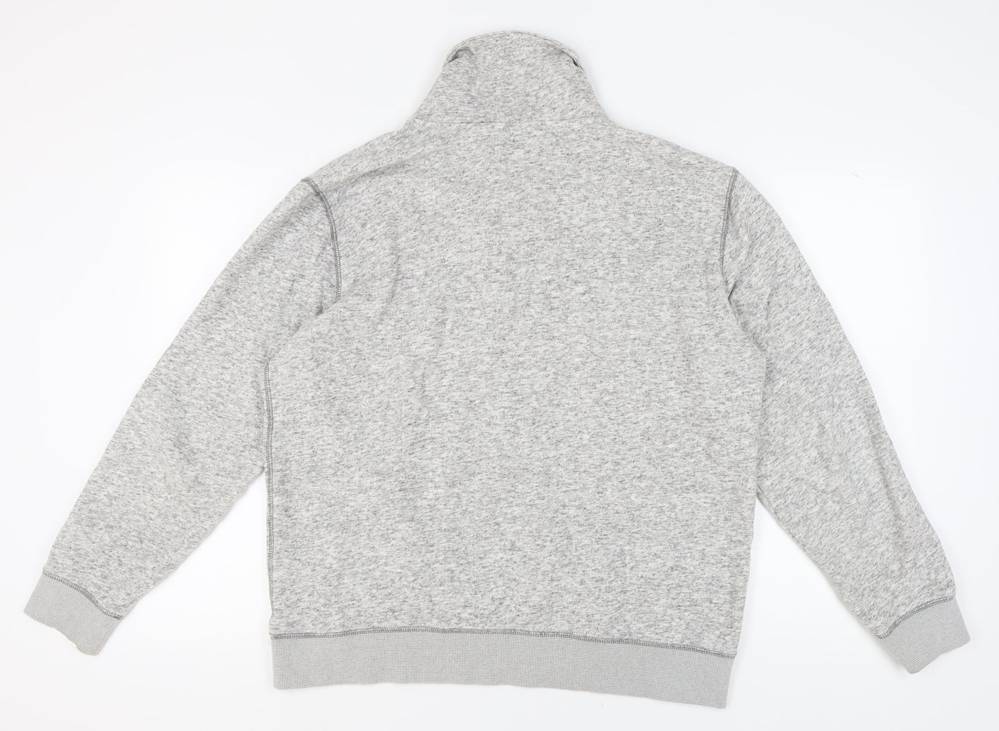 Next Men's Grey XL Pullover Sweatshirt, Button Accent