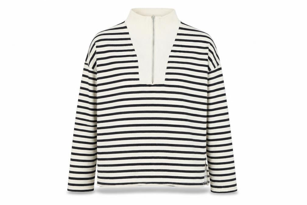 Zara Women’s White Striped Pullover Sweatshirt S