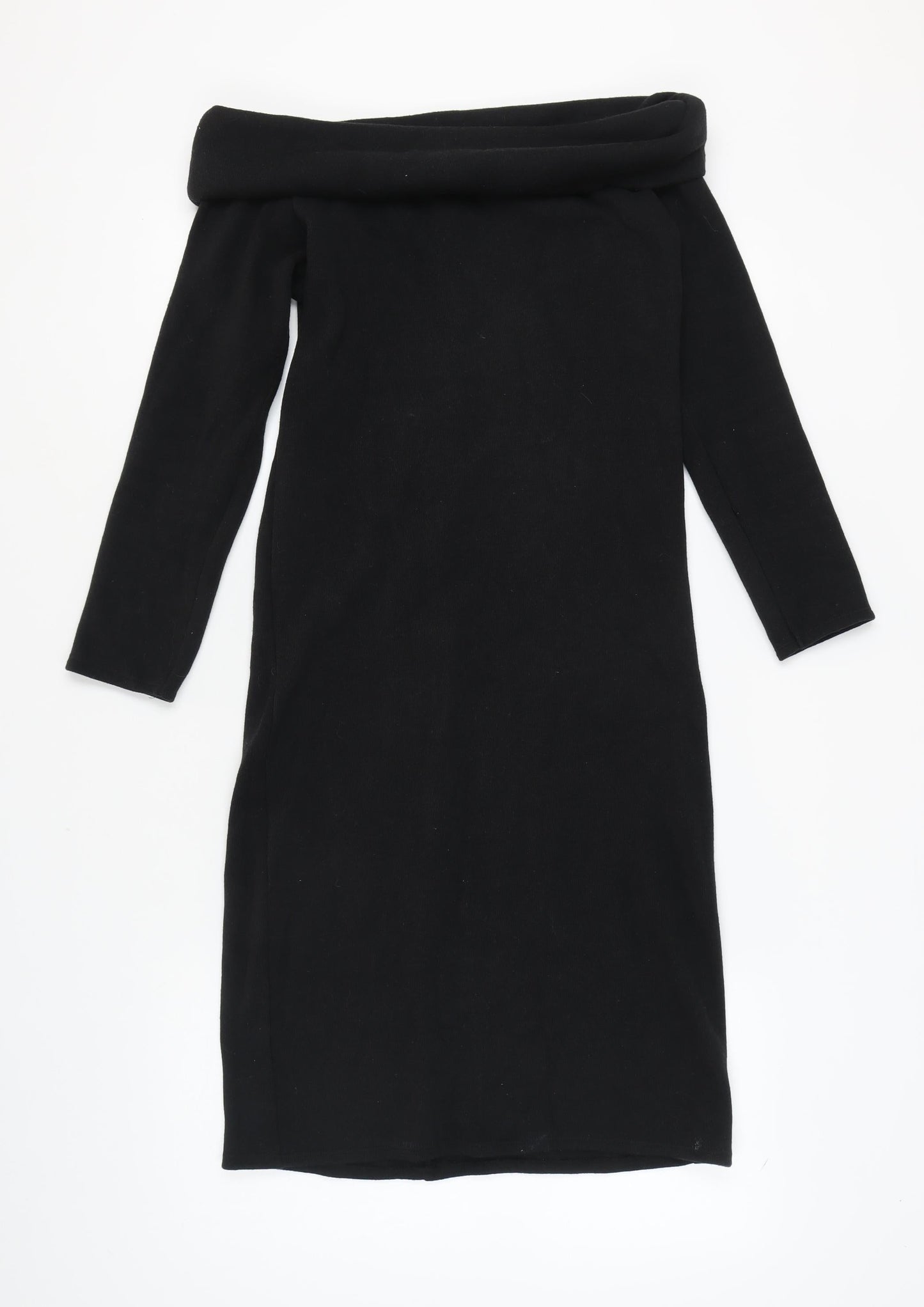 Zara Women's Black Midi Off Shoulder Dress L