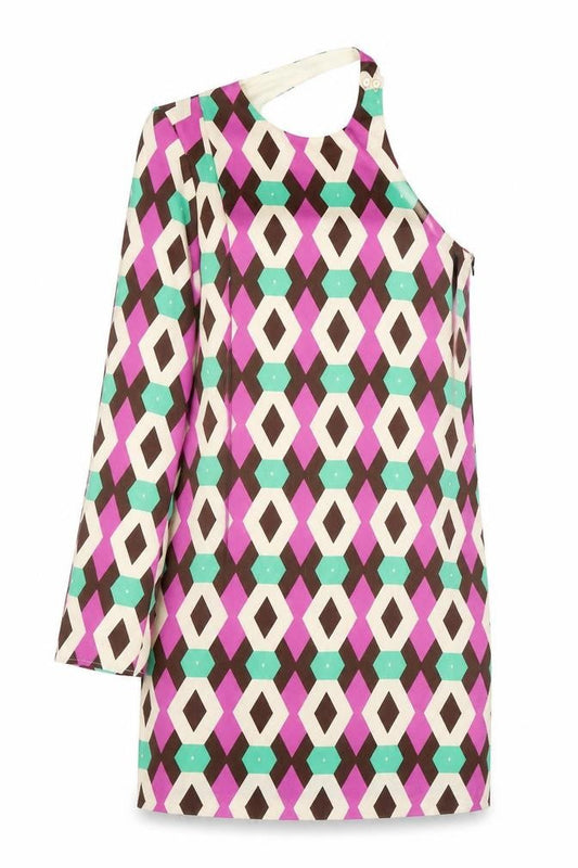 Zara Women's Multicoloured Geometric Mini Shift Dress