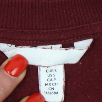 H&M Womens Red Pullover Sweatshirt S