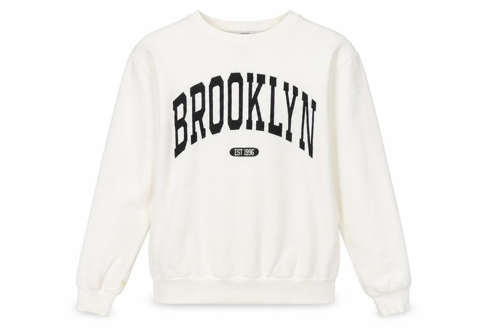 Stradivarius Women's Ivory Pullover Sweatshirt XS